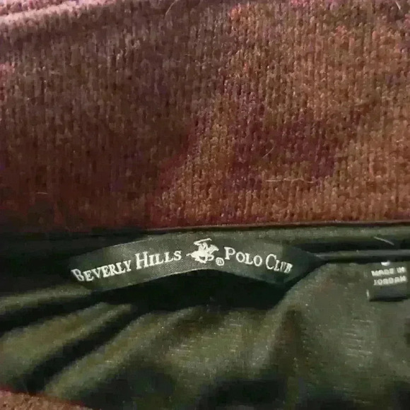 Small Beverly Hills Polo Club 100% Polyester Heather Red Long Sleeve Sweater - Picture 3 of 13